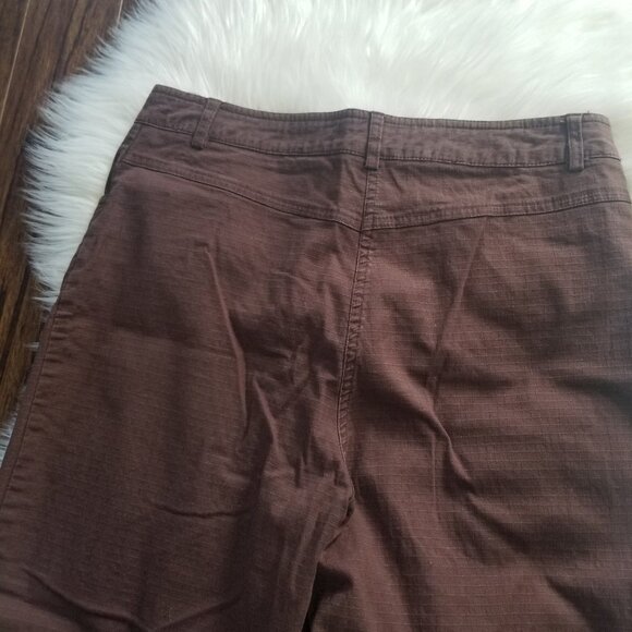 Women's Capri Brown Cropped Summer Pants Wide Leg Zipper Front Pockets Classic - Picture 10 of 11